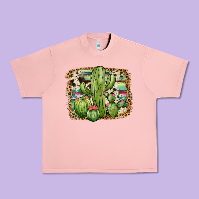 Serape Cowhide Cactus Urban Heavy Tee Designed By Jahusdesignshop