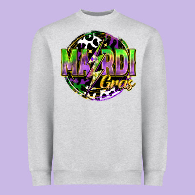 Mardi Gras Lightning Heavyweight Sweatshirt Designed By Fadigitalartstudio