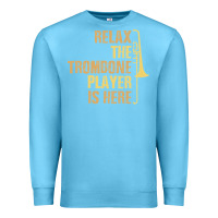 Ocean Blue relax the trombone player is here gift trombone gifts Premium Sweatshirt - lanVoArt
