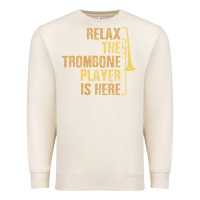 Sandshell relax the trombone player is here gift trombone gifts Premium Sweatshirt - lanVoArt