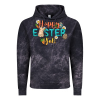 Cloud Black Happy Easter y'all Easter Day Vintage Hoodie - HowdyJamesFarm