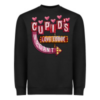 Black Valentines Day Cupid's Love Lodge Heavyweight Sweatshirt - FaDigitalArtStudio
