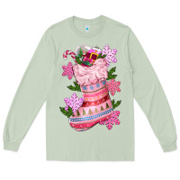 Matcha pink christmas socks Long Sleeve Tee - CowGirlArtShop