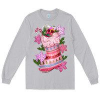 Moon Dust pink christmas socks Long Sleeve Tee - CowGirlArtShop