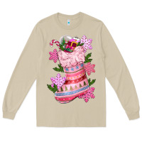 Mushroom pink christmas socks Long Sleeve Tee - CowGirlArtShop