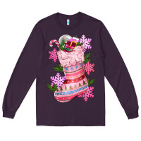 Plum pink christmas socks Long Sleeve Tee - CowGirlArtShop