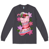 Smoke pink christmas socks Long Sleeve Tee - CowGirlArtShop