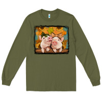 Army Green fall pigs Long Sleeve Tee - Jasminsmagicworld