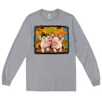 Heather Grey fall pigs Long Sleeve Tee - Jasminsmagicworld