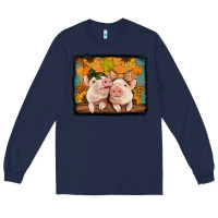Navy fall pigs Long Sleeve Tee - Jasminsmagicworld