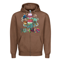 Chestnut Hello Summer Zipper Hoodie - CowhideDigitalArt