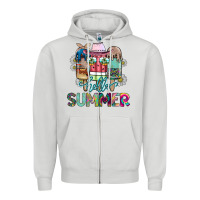 Dove Grey Hello Summer Zipper Hoodie - CowhideDigitalArt