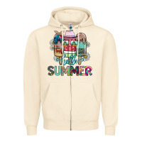 Sandshell Hello Summer Zipper Hoodie - CowhideDigitalArt