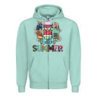 Seafoam Hello Summer Zipper Hoodie - CowhideDigitalArt
