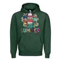Sports Green Hello Summer Zipper Hoodie - CowhideDigitalArt
