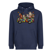 Navy farm animals autism Heavyweight Hoodie - RacoonDesign