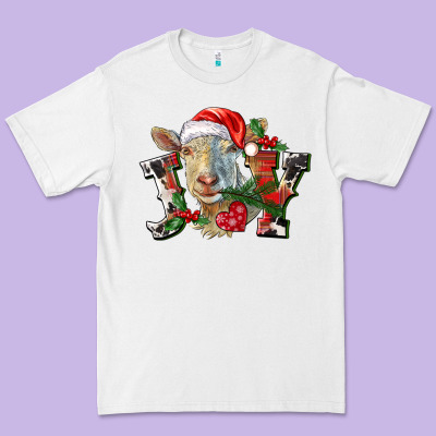 Joy Christmas Goat Premium Tee Designed By Lillyallendesigns