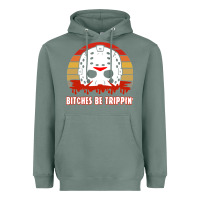 Sage Halloween Bitches Be Trippin Jason Mask Heavyweight Hoodie - lanVoArt