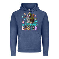 Vintage Denim Happy Easter Heifers Easter Day Vintage Hoodie - HowdyJamesFarm