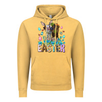 Vintage Mustard Happy Easter Heifers Easter Day Vintage Hoodie - HowdyJamesFarm