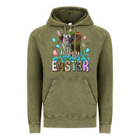 Vintage Olive Happy Easter Heifers Easter Day Vintage Hoodie - HowdyJamesFarm