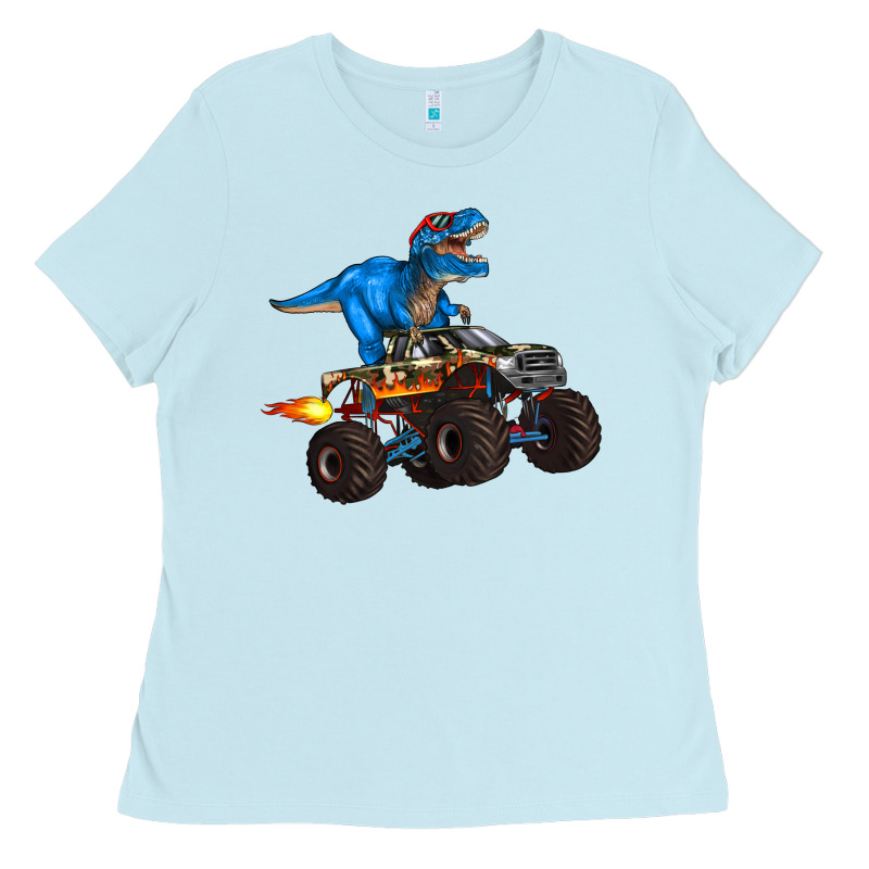 Monster Truck And  T Rex Dinosaur Ladies Tee by Artiststas | Teevron