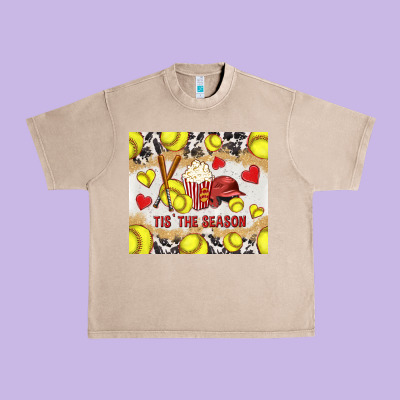 Tis' The Season Softball With Cowhide Tumbler Tbs Urban Heavy Tee Designed By Tumblerdesignbyshophia