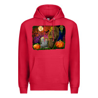 Cardinal headstone and coffin background Premium Hoodie - BundleAndBundleShop