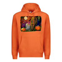 Carrot headstone and coffin background Premium Hoodie - BundleAndBundleShop
