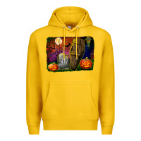 Lemon headstone and coffin background Premium Hoodie - BundleAndBundleShop