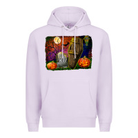 Lilac headstone and coffin background Premium Hoodie - BundleAndBundleShop