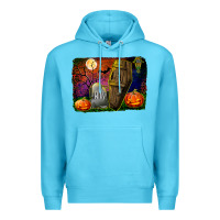 Ocean Blue headstone and coffin background Premium Hoodie - BundleAndBundleShop
