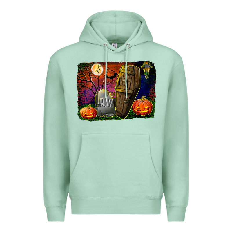 Headstone And Coffin Background Premium Hoodie by BundleAndBundleShop | Teevron