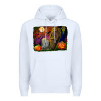 White headstone and coffin background Premium Hoodie - BundleAndBundleShop