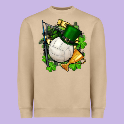 St.patrick's Day Volleyball Heavyweight Sweatshirt Designed By Fadigitalartstudio