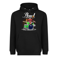 Black animal drummer pearl drums Heavyweight Hoodie - lanVoArt