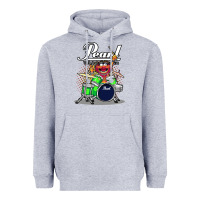 Heather Grey animal drummer pearl drums Heavyweight Hoodie - lanVoArt