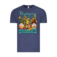 Vintage Denim Thanksgiving With My Gnomes Vintage Tee - NancyCooperArtShop