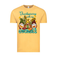 Vintage Mustard Thanksgiving With My Gnomes Vintage Tee - NancyCooperArtShop