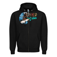 Black Summer Vibes Zipper Hoodie - CowhideDigitalArt