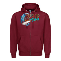 Burgundy Summer Vibes Zipper Hoodie - CowhideDigitalArt