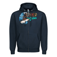 Navy Summer Vibes Zipper Hoodie - CowhideDigitalArt