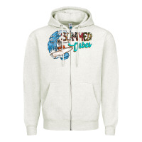 Oatmeal Heather Summer Vibes Zipper Hoodie - CowhideDigitalArt