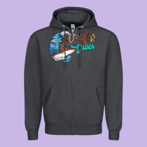 Summer Vibes Zipper Hoodie Designed By Cowhidedigitalart