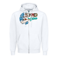 White Summer Vibes Zipper Hoodie - CowhideDigitalArt