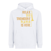 White relax the trombone player is here gift trombone gifts Heavyweight Hoodie - lanVoArt