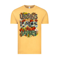 Vintage Mustard Leaves lattes Fall pumpkin Vintage Tee - NancyCooperArtShop