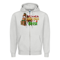 Dove Grey All I Want For Christmas Is A Horse Zipper Hoodie - LillyAllenDesigns