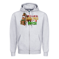 Heather Grey All I Want For Christmas Is A Horse Zipper Hoodie - LillyAllenDesigns