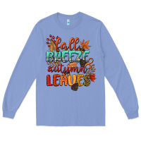 Colony Blue fall breeze and autumn leaves Long Sleeve Tee - CowGirlArtShop